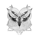 half moon hecate moth mandala tattoo design idea