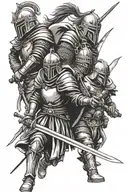 3 warriors a spartiate a samouraï and a templar knight tattoo design idea