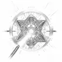 A lightsaber made of intricately carved wood, emitting a galaxy-themed beam tattoo design idea