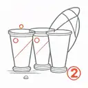 3 red solo cups in triangle form with the number 2 on 2 cups & the number 4 on one cup with a ping pong ball beside it tattoo design idea