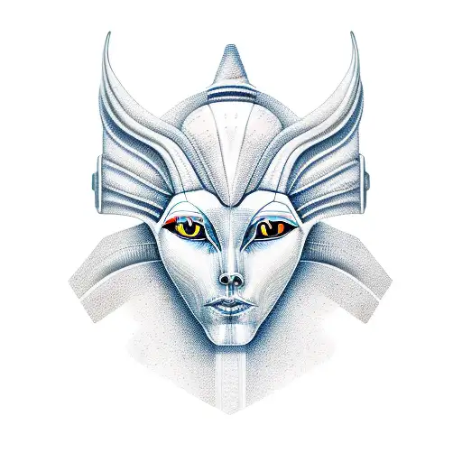 alien sphinx tattoo design idea