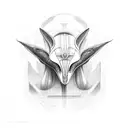 alien sphinx tattoo design idea