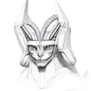 alien sphinx tattoo design idea