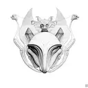 alien sphinx tattoo design idea