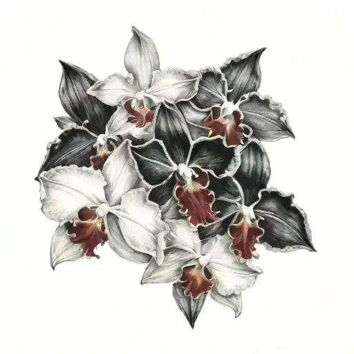 Cattleya & Layla Flowers  tattoo design idea