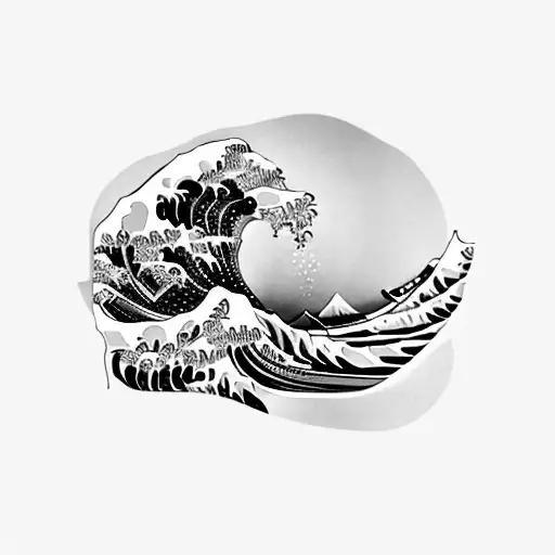 the great wave tattoo design idea