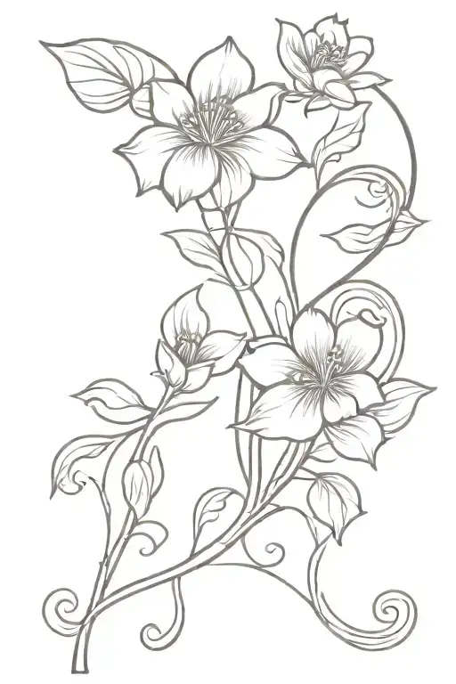 art nouveau patterns with a floral tattoo design idea