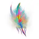 Phoenix feather colorful tattoo design idea