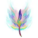 Phoenix feather colorful tattoo design idea