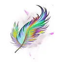 Phoenix feather colorful tattoo design idea
