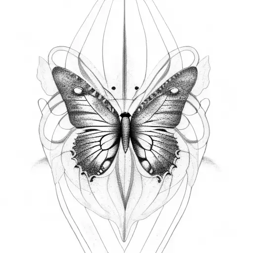 two butterfly tattoo design idea