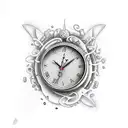 melting clock tattoo design idea
