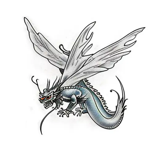 dragon-fly tattoo design idea