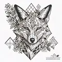 fox and tree  tattoo design idea