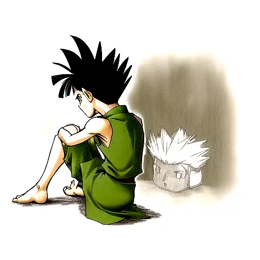 Gon Freecs thinking tattoo design idea