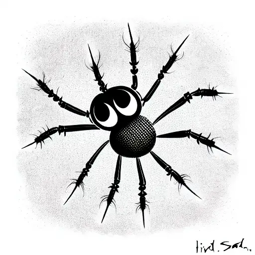 Black Spider with many human eyes tattoo design idea