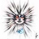 Kind Sun and Evil Moon tattoo design idea