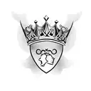 king and queen crowns tattoo design idea