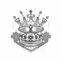 king and queen crowns tattoo design idea