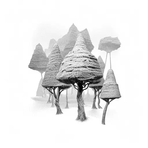 narnia lamppost mountains tattoo design idea