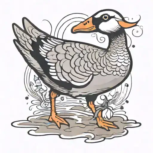 a goose being silly  tattoo design idea