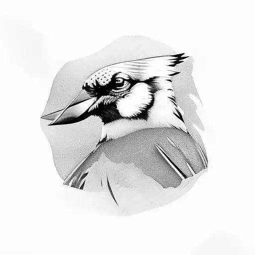 bluejay bird tattoo design idea