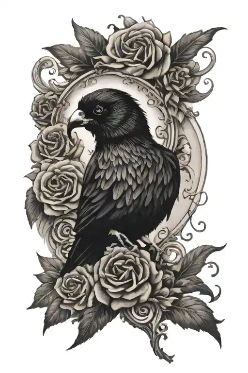 Edgar Allen Poe inspired motifs tattoo design idea