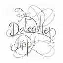 name of my daughter Jip tattoo design idea