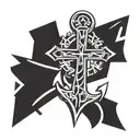 anchor cross tattoo design idea