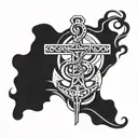 anchor cross tattoo design idea