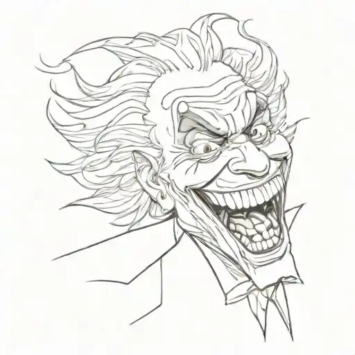 laughing joker tattoo design idea
