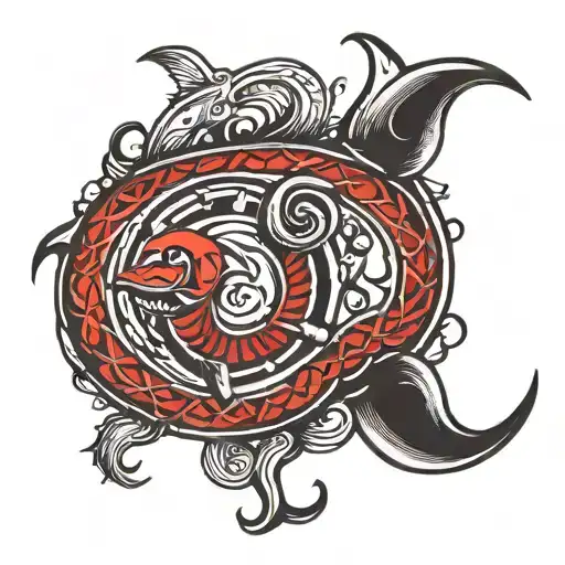13 and fish hook tattoo design idea