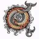 13 and fish hook tattoo design idea