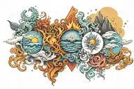 four elements tattoo design idea