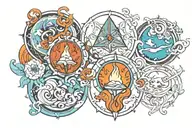 four elements tattoo design idea