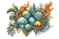 four elements tattoo design idea