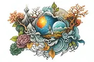 four elements tattoo design idea