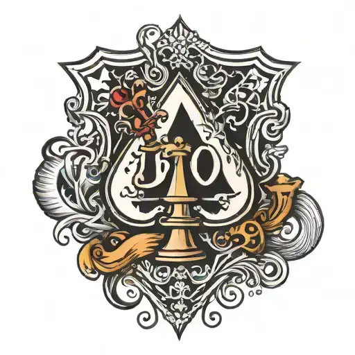 a sinister ace of spades playing chess tattoo design idea