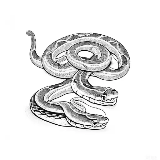 Two Snakes Facing One another tattoo design idea