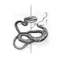 Two Snakes Facing One another tattoo design idea