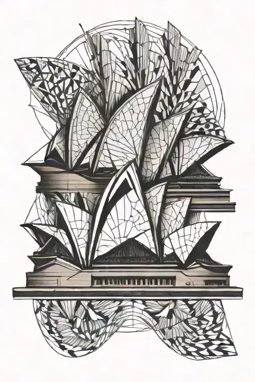 sydney opera house tattoo design idea