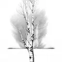 A majestic aspen tree with delicate dotwork details representing new growth tattoo design idea