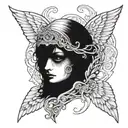 seraphim angel symmetrical eyes everywhere tattoo design idea