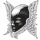 seraphim angel symmetrical eyes everywhere tattoo design idea