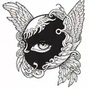 seraphim angel symmetrical eyes everywhere tattoo design idea