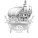 baba yaga hut tattoo design idea