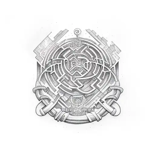 labyrinth tattoo design idea