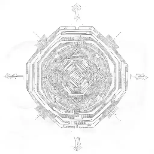 labyrinth path tattoo design idea