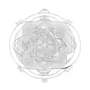 labyrinth path tattoo design idea