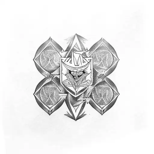 raven with norse design in a pinetree tattoo design idea